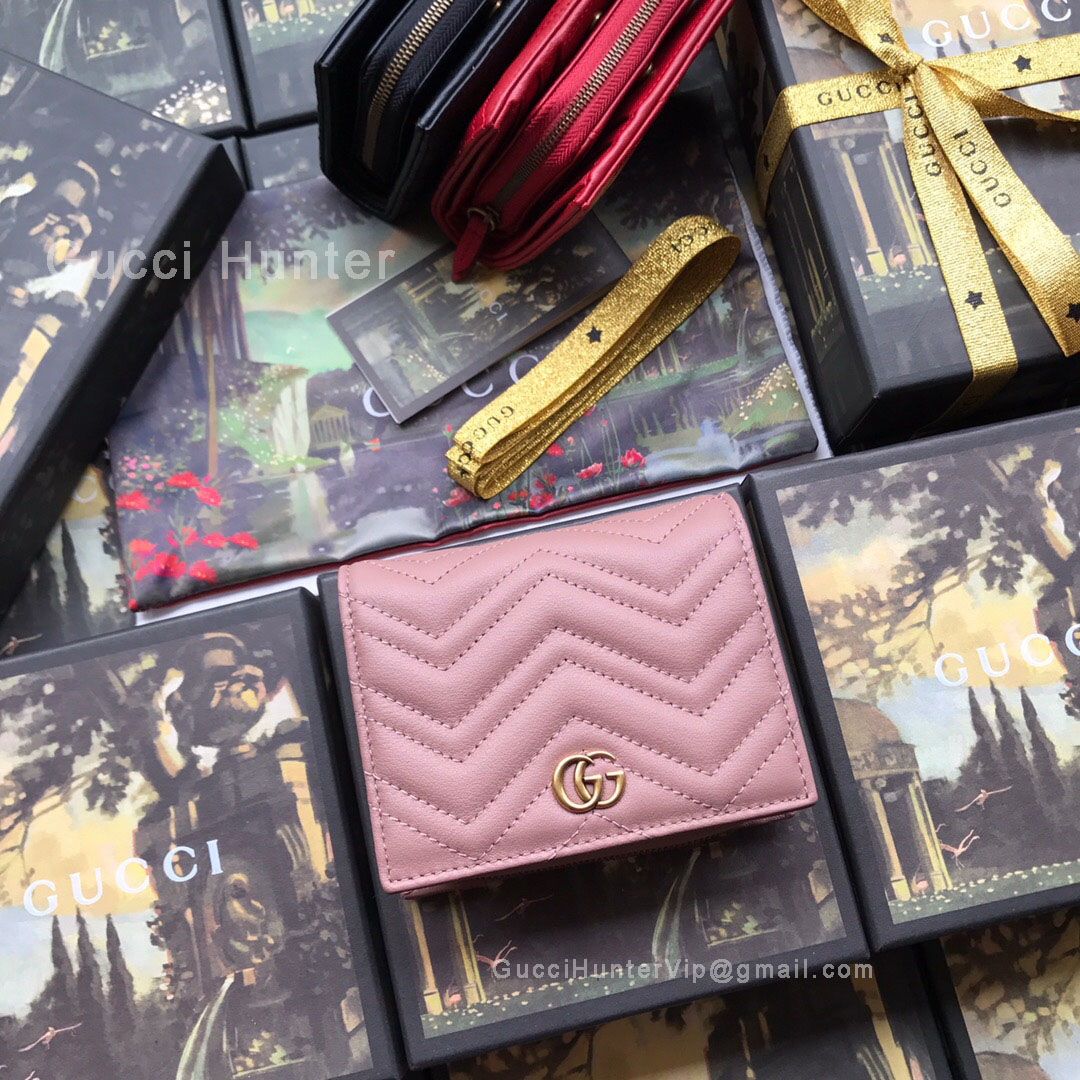 Gucci GG Marmont Leather Wallet Pink 546580